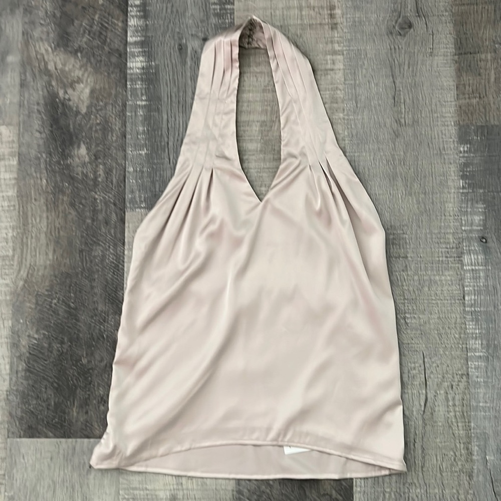 Superdown Amerie Pleated Halter Top in Cream - Size XS